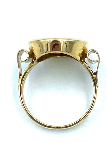 Bague Bague vers 1940 or jaune et opale 58 Facettes