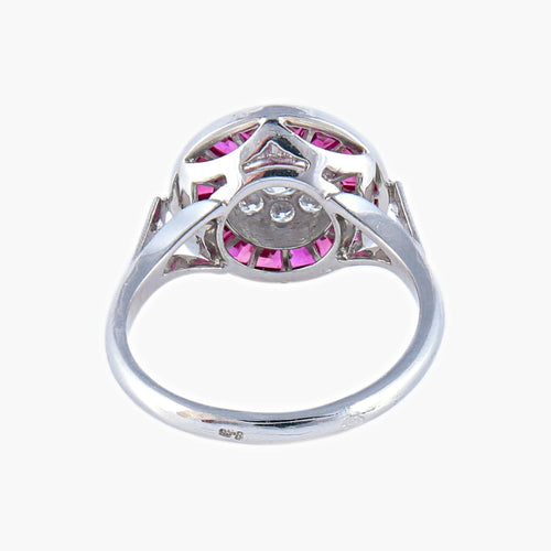Bague Bague style Art Déco Diamants et Rubis 58 Facettes