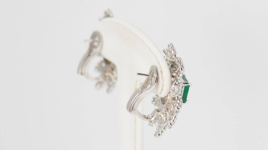 Boucles d'oreilles Boucles d'oreilles émeraudes et diamants 58 Facettes 30089