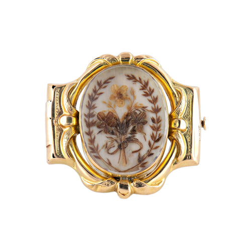 Broche Broche-reliquaire bouquet de fleurs XIXe 58 Facettes 450