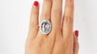 Bague Bague entourage or blanc aigue-marine diamants 58 Facettes 31615
