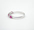 Bague 54 Demi alliance Or blanc Rubis et Diamants 58 Facettes