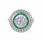Bague 57 Bague style Art Déco Diamants Emeraudes 58 Facettes
