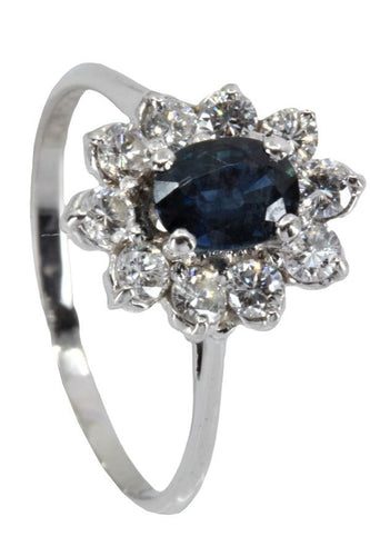 Bague 57 BAGUE MARGUERITE SAPHIR ET DIAMANTS 58 Facettes 048931