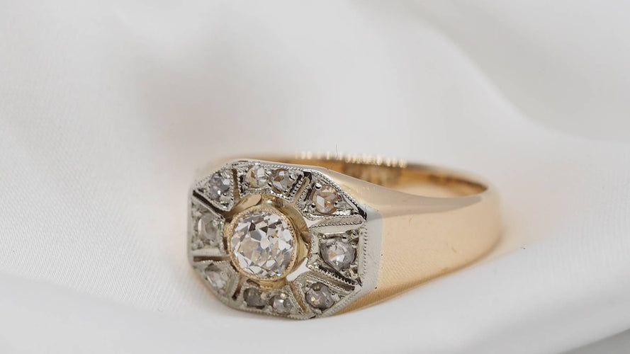 Bague 57 Bague Art Déco Diamants 58 Facettes 30396