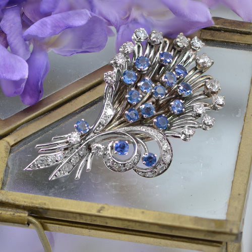 Broche Broche bouquet saphirs diamants 58 Facettes 19-564