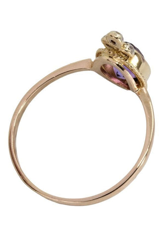 Bague BAGUE ANCIENNE AMÉTHYSTE ET DIAMANTS 58 Facettes 048771