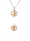 Bague Parure or rose Pierres de lune Diamants 58 Facettes