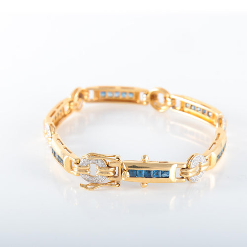 Bracelet BRACELET OR JAUNE SAPHIRS ET DIAMANTS 58 Facettes LP 2140