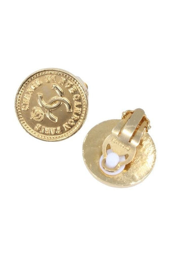 Boucles d'oreilles CHANEL - Boucles d'oreilles métal doré 58 Facettes 065911