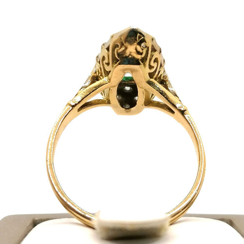 Bague Bague Marquise émeraude et diamants 58 Facettes 2061