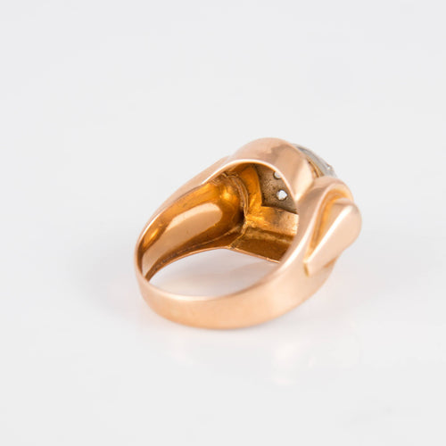 Bague 51 Bague Tank or jaune & platine 58 Facettes