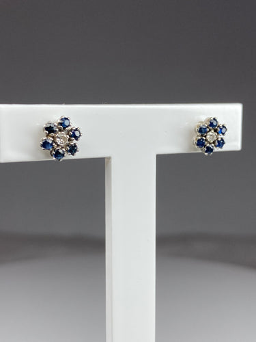 Boucles d'oreilles Boucles d’oreilles saphir et diamants 58 Facettes
