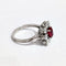 Bague 54 Bague or blanc marguerite rubis et diamants 58 Facettes 1-171/1