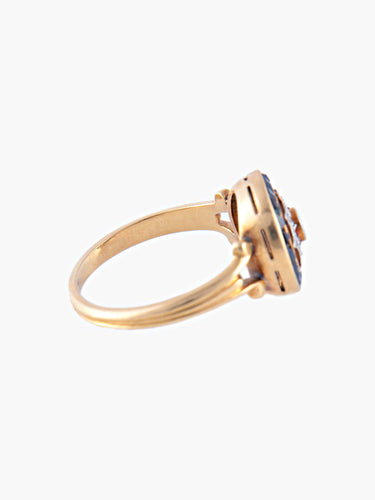 Bague Bague Ancienne 2 Ors Saphirs Diamant 58 Facettes