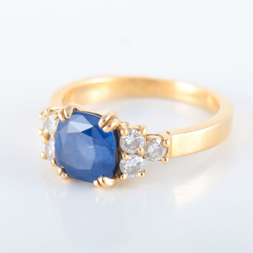 Bague 52 Bague Saphir de Ceylan Diamants 58 Facettes 8173