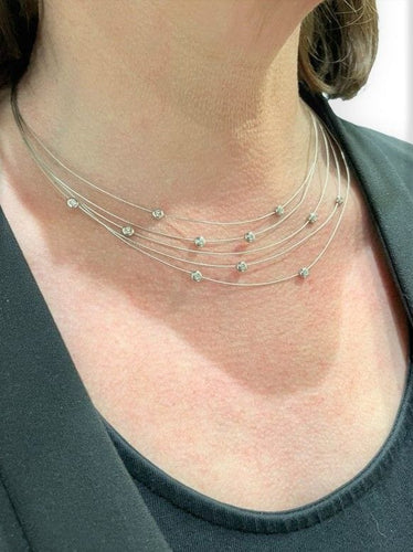 Collier COLLIER MODERNE  MULTI RANGS DIAMANTS 58 Facettes 048661
