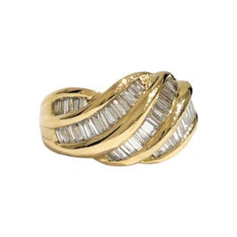 Bague 54 Bague ondulée, diamants baguette 58 Facettes 1-1324/1