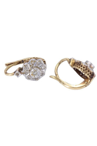 Boucles d'oreilles Boucles d'oreilles dormeuses 2 Ors Diamants 58 Facettes 081701