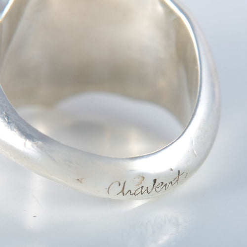 Bague 59 Bague Argent signée Chavent 58 Facettes 8400