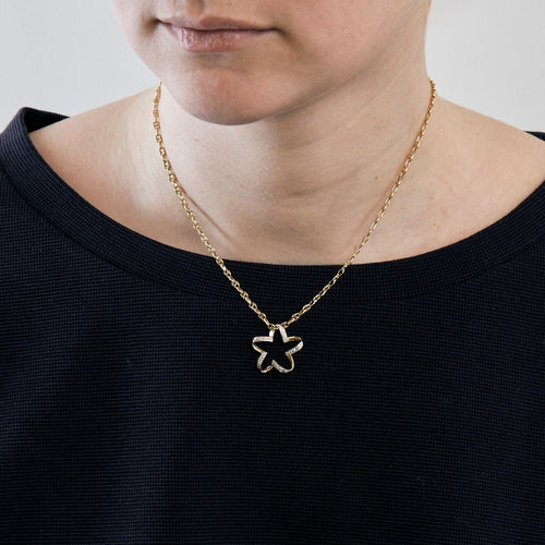 Pendentif Pendentif Etoile 2 Ors Diamants 58 Facettes