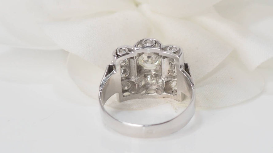 Bague 56 Bague ancienne en Platine et Diamants 58 Facettes 32222