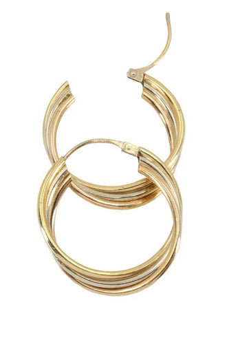 Boucles d'oreilles CRÉOLES TORSADÉES 3 ORS 58 Facettes 053271