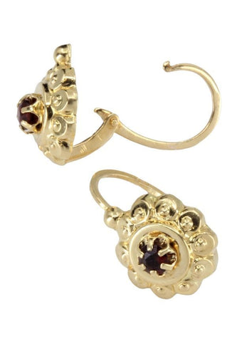 Boucles d'oreilles DORMEUSES ANCIENNES GRENAT 58 Facettes 054411