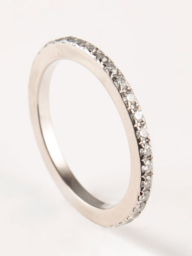 Bague Alliance en or blanc et diamants 58 Facettes