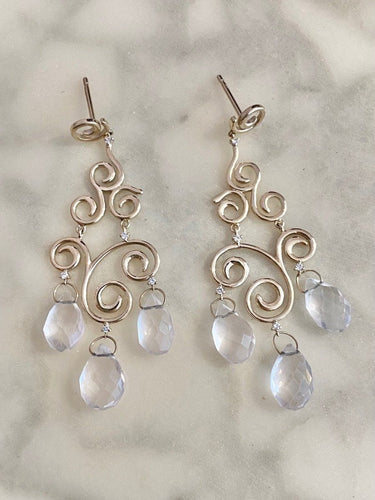Boucles d'oreilles H. STERN - Boucles d’oreilles Or blanc Pierres de Lune 58 Facettes