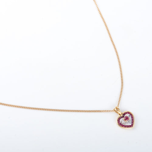 Collier Collier coeur Rubis or jaune 58 Facettes 2801