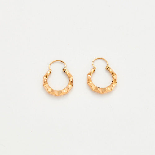 Boucles d'oreilles Petites créoles or rose 58 Facettes