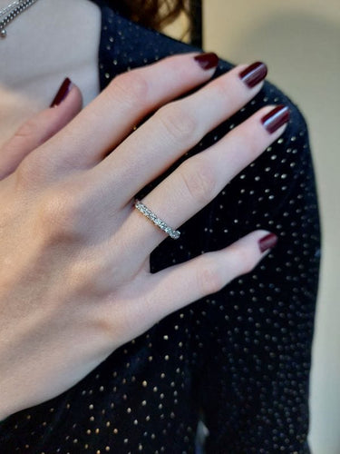 Bague DEMI-ALLIANCE DIAMANTS 58 Facettes 077761
