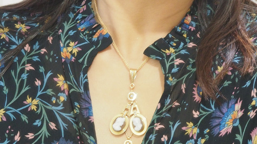 Collier Collier ancien camée et perles fines 58 Facettes 32003