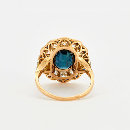 Bague 53.5 Bague Art Déco Marguerite Saphir Diamants 58 Facettes 230280