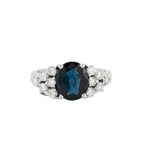 Bague 49 Bague Saphir épaulé Diamants 58 Facettes