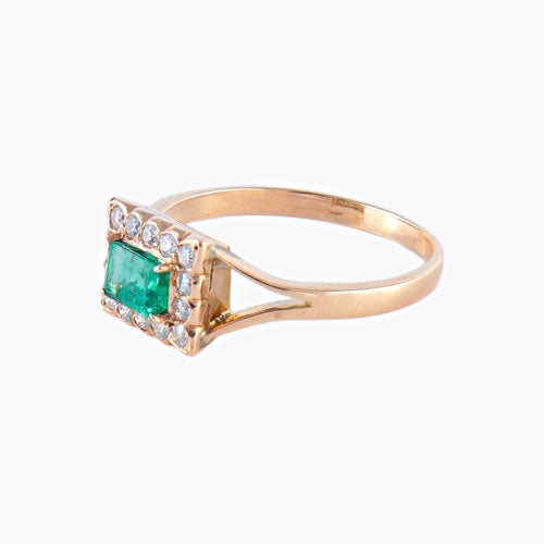 Bague 54 Bague Emeraude Diamants 58 Facettes
