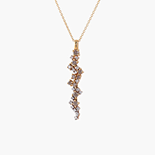Collier Collier or jaune, diamants bruns et blancs 58 Facettes P1L14