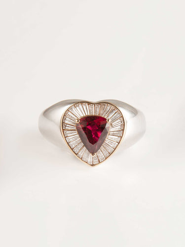 Bague 54 Bague Coeur rubis et diamants 58 Facettes