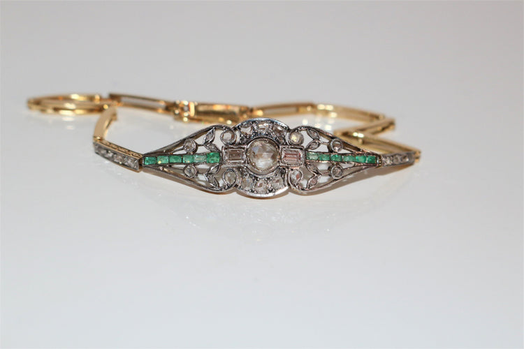 Bracelet Bracelet diamants et émeraudes 58 Facettes 520