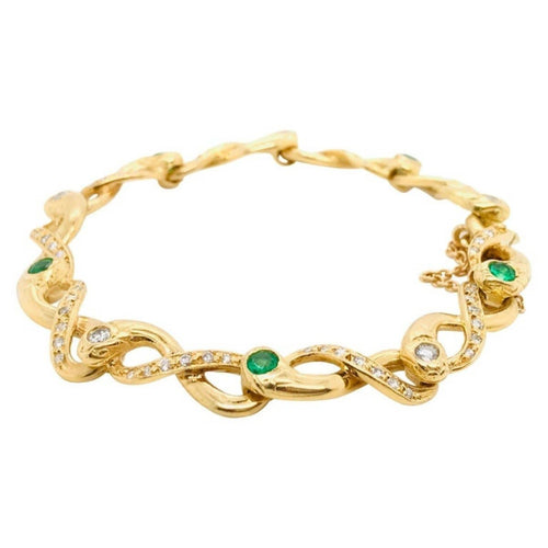 Bracelet Bracelet Rétro Diamants Emeraude 58 Facettes