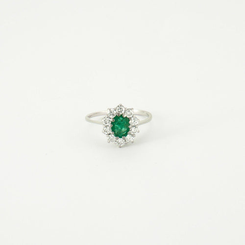 Bague 55 Bague Marguerite Emeraude Diamants 58 Facettes EL2-76