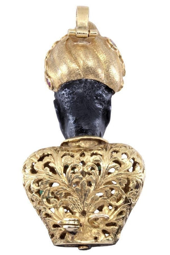 Pendentif PENDENTIF TÊTE DE MAURE ÉMERAUDES ET RUBIS 58 Facettes 070551