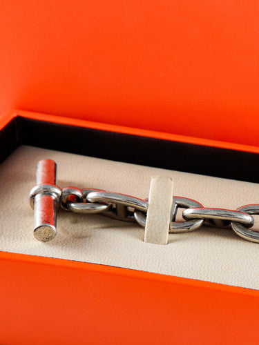Bracelet Hermès - Bracelet Chaîne D’Ancre - Grand Modèle en Argent 58 Facettes