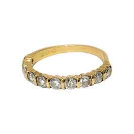 Bague 54 Demi alliance diamants 58 Facettes 1-1078/8