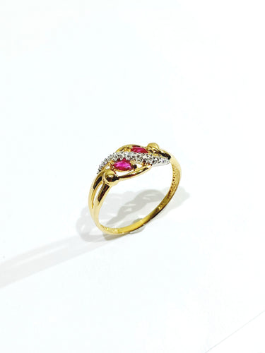 Bague 58.5 Bague or diamants Rubis 58 Facettes