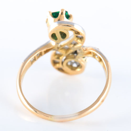 Bague Bague Toi & Moi émeraude diamant 58 Facettes 2845