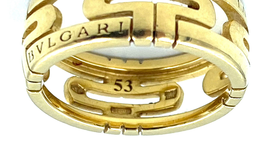 Bague 53 BVLGARI. Bague Parentesi or jaune 18K 58 Facettes