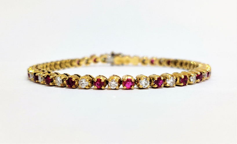 Bracelet Bracelet or rivière rubis et diamants 58 Facettes 1CA267/1