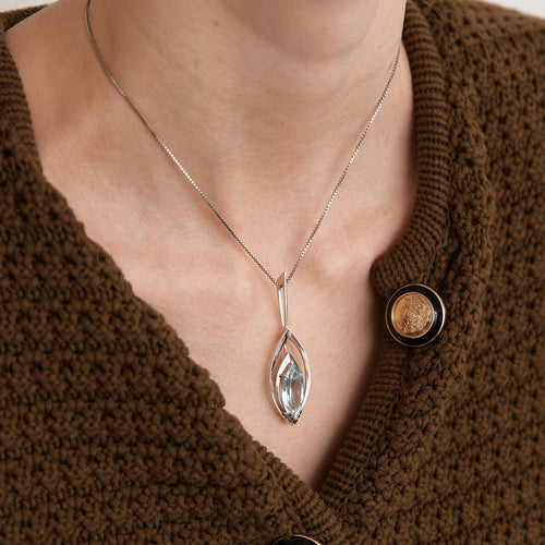 Collier Collier Pendentif Aigue-marine 58 Facettes